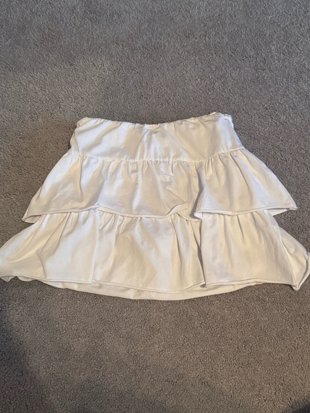 White Ruffle Mini Skirt
